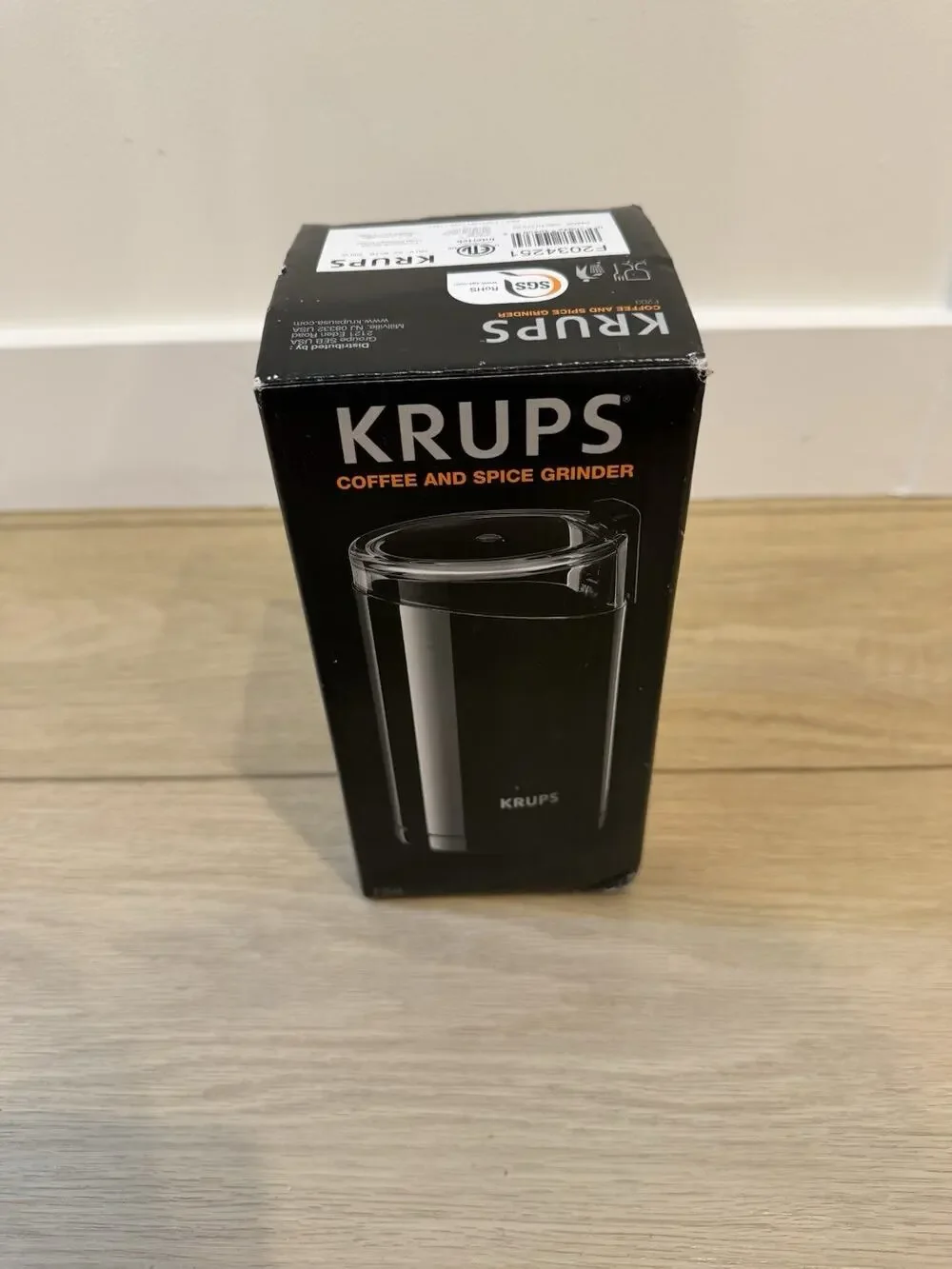KRUPS F203 Electric Coffee and Spice Grinder Black (New in Box)